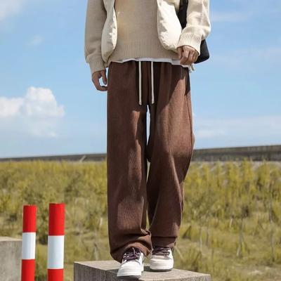 Cordhosen Herren Frühling Herbst Japanisch Retro Drapierte Lässige Lockere Trendige Vielseitige Gerade Hosen