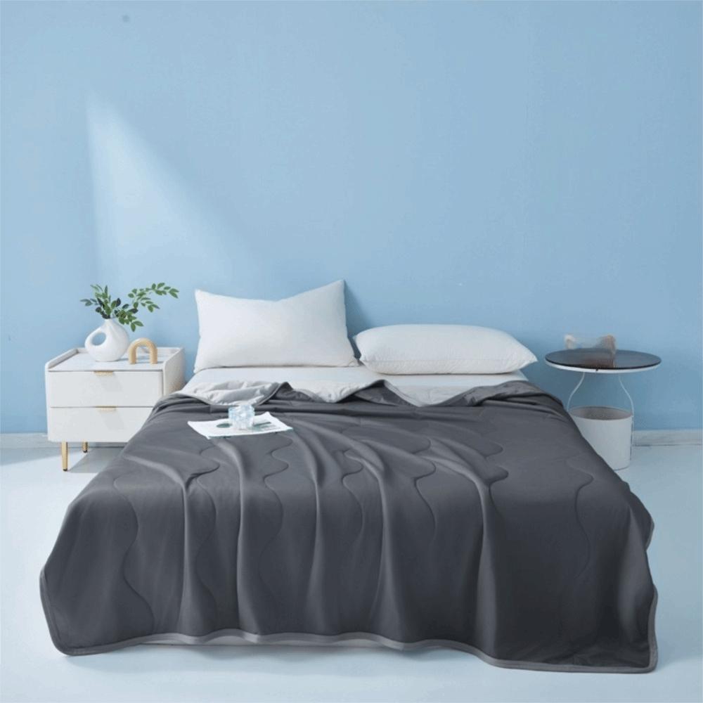 Solid Color Summer Ice Silk Quilted Quilt Thin Breathable Cooling Blanket Throw Blanket Dormitory