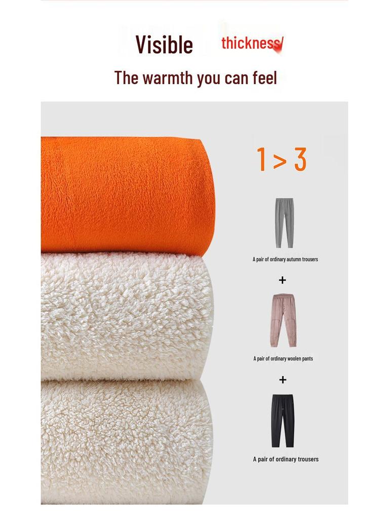 Men's Winter Warm Fleece Pants for Middle-aged and Elderly