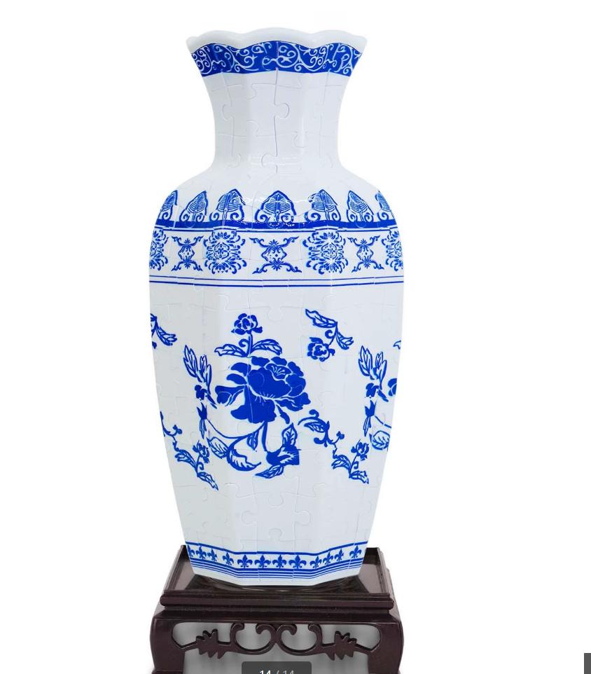 

3D Puzzle Vase DIY Ornament Toy Blue and White Porcelain Puzzle Insert Board Flower Arrangement Decoration Children s Gift Toy