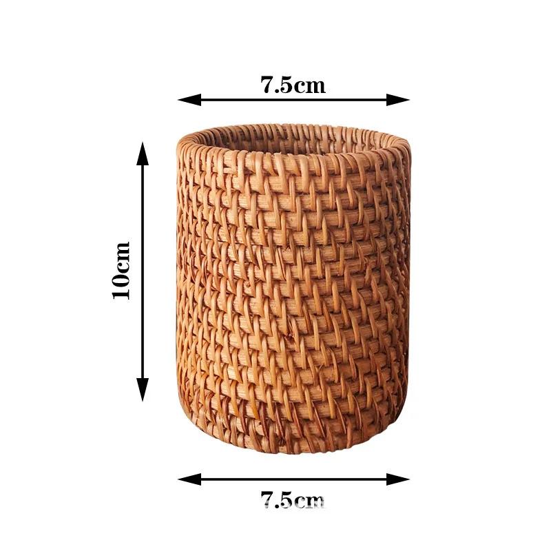 Stationery Storage Wood Vine Rattan Pen Holder Large Capacity Cosmetic Holder Hand Woven Pen Holder Multifunctional Handmade