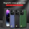 For OPPO Reno 14F 14 Pro Magnetic Built-in Leather Texture Case For OPPO Reno14 F Pro Car Holder Shockproof Protective Cover