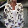 2026 foreign trade new 3D digital printing cardigan knitted jacket women's clothing early spring and autumn factory wholesale
