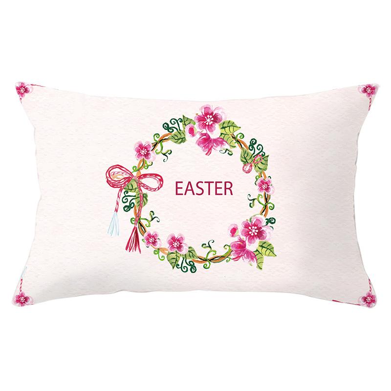 Easter Lumbar  Pillowcase Decorative Sofa Cushion Case Bed Pillow Cover Home Decor Car Cushion Cover Rabbit Pillow Case 30*50cm