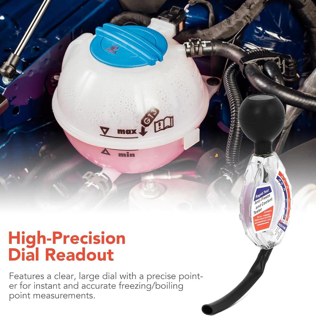 Coolant Tester, Antifreeze Tester High Accuracy Dial Type Anti-Freeze Coolant Tester Car Battery Liquid Densitometer 6/12/24V