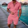Summer Men's Printed POLO Shirt Set Lapel Short Sleeve Fashion Breathable Casual Men's T-shirt