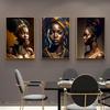 3pcs Unframed Canvas Poster Wall Art African Black Woman Print Oil Painting Living Room Corridor Bedroom Wall Decoration
