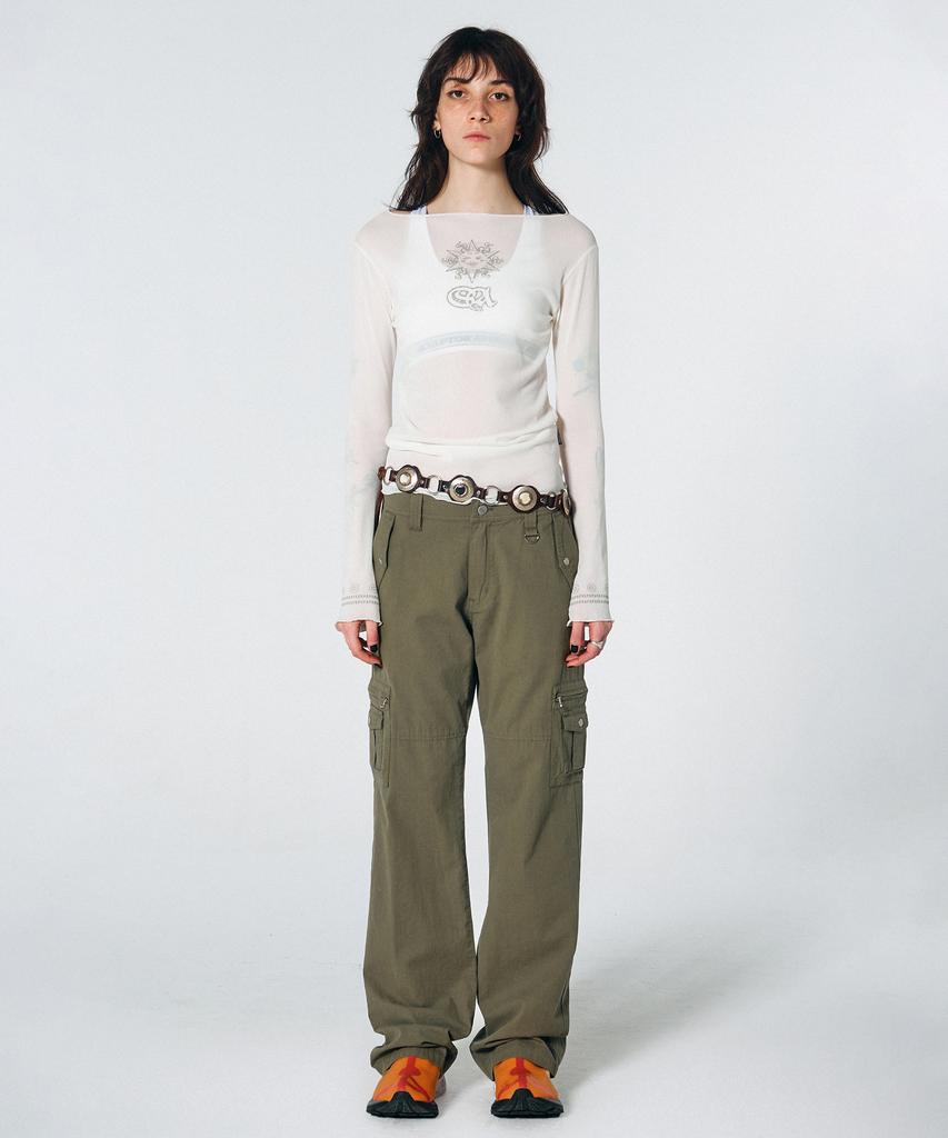 SCULPTOR Straight Lowrise Cargo Pants Khaki