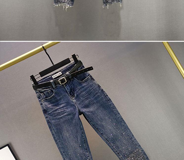 2026 Sommer Strass High Waist Schlankmachende Straight Leg Jeans für Damen