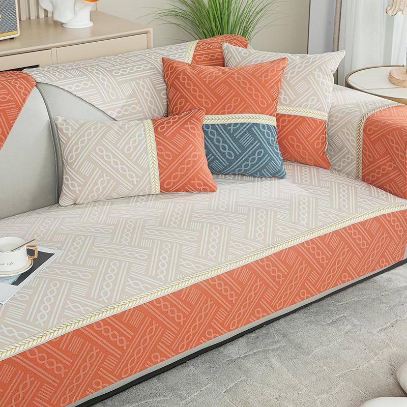 Nordic Chenille Sofa Covers Anti-slip Jacquard Four Season Couch Towel Seat Cushion for Living Room Sectional Sofa Slipcovers