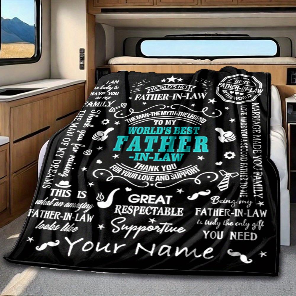 Father'S Day Blanket Personalized Name Soft Comfortable Stylish Blanket Car Blanket Perfect For Travel Camping Outdoor Home Suitable For All Seasons