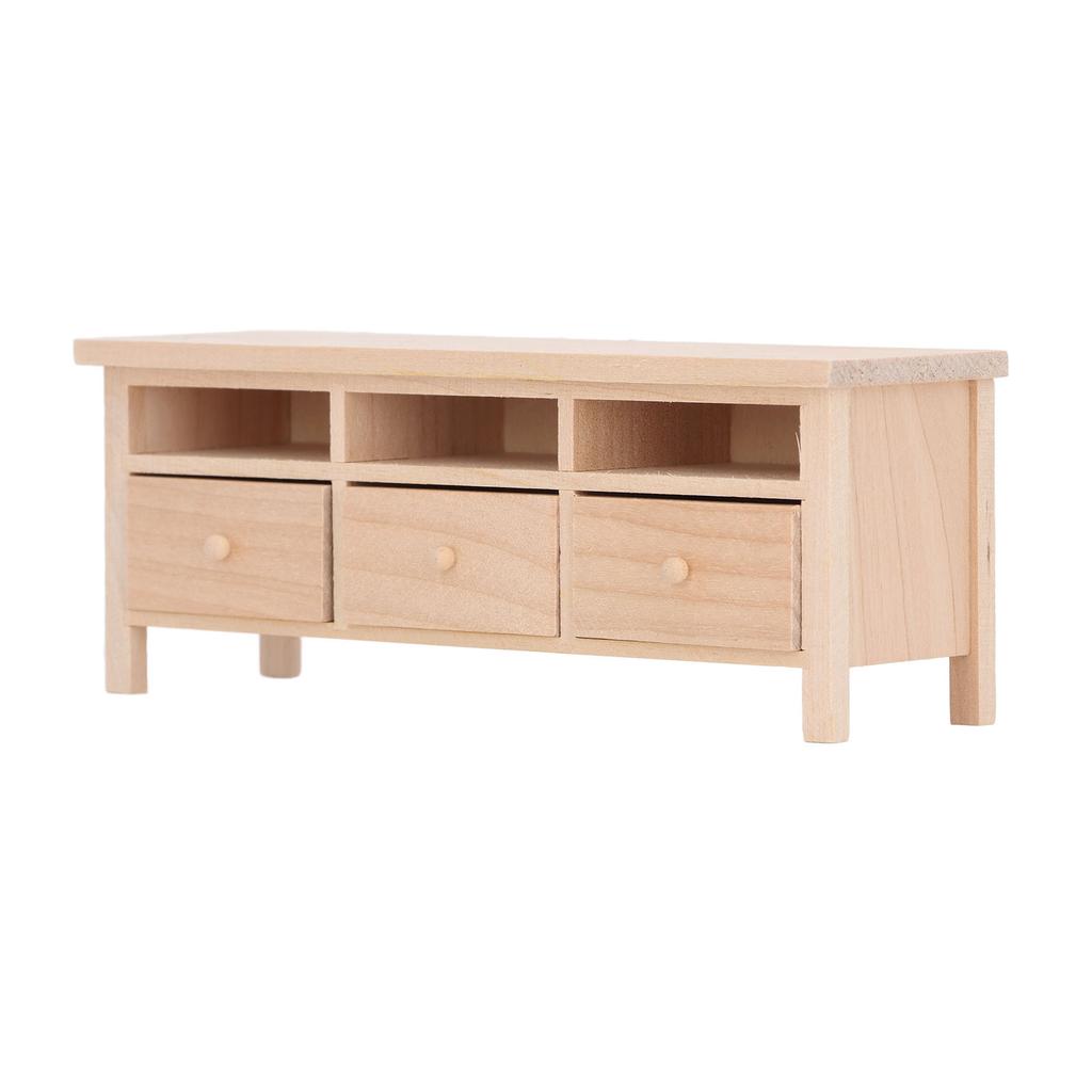 Miniature TV Cabinet Simulation Drawers Design Decorative Wooden Furniture Model for 1Celsius12