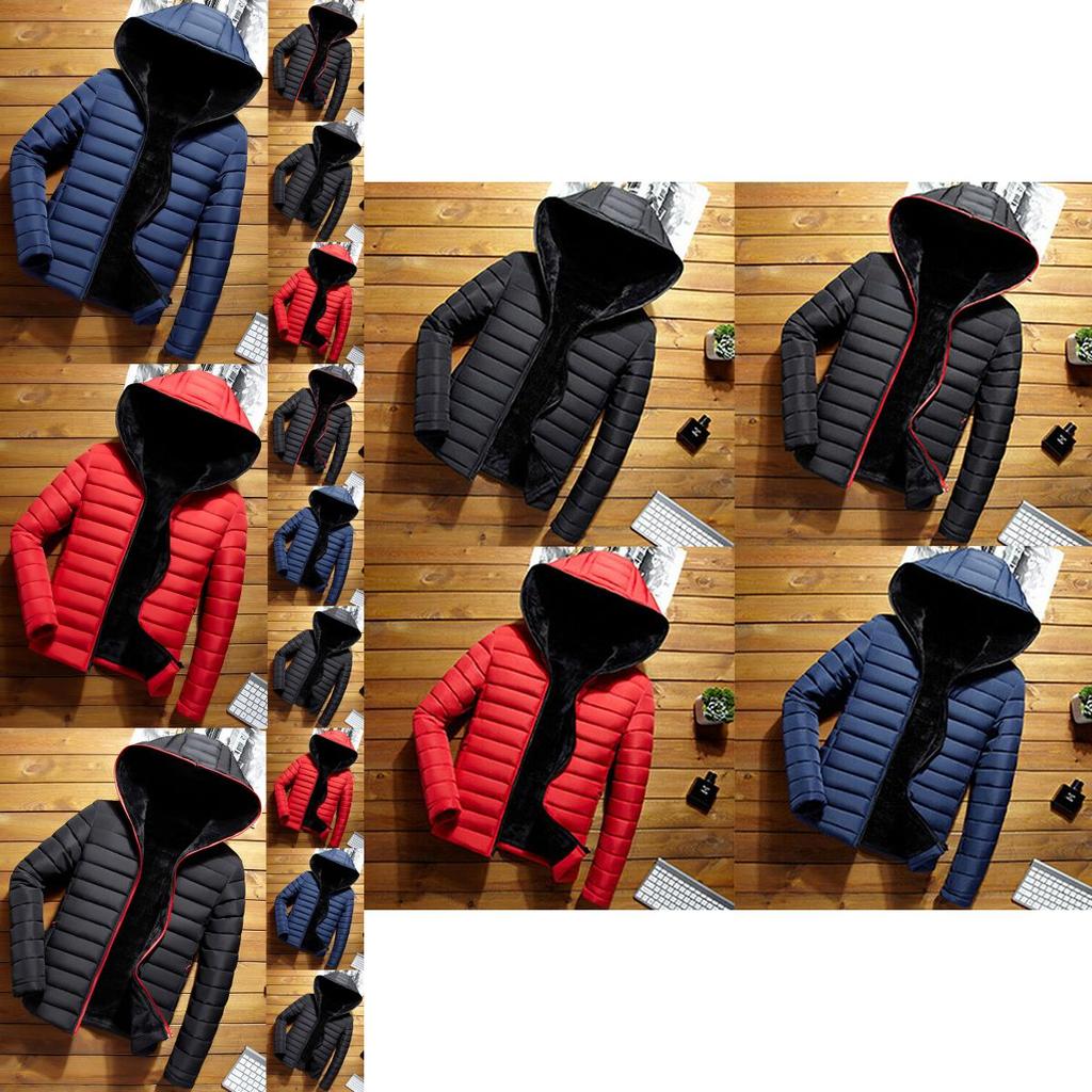 Stylish Men's Hooded Padded Coat Jacket For Winter With Warm Bubble Design
