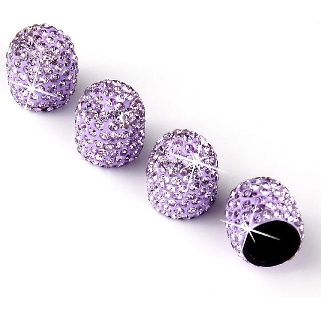 Bling Car Tire Valve Stem Caps, 4Pcs Universal Shinny Tire Air Valves Stem Caps, Sparkling Tire Valves Caps Dustproof for Most Cars, Motorcycles,