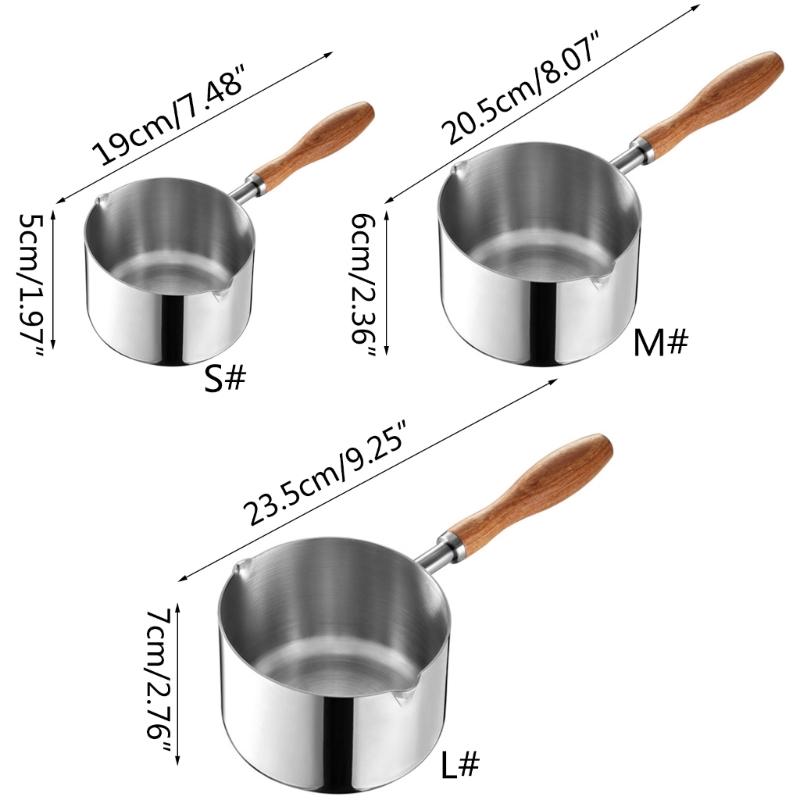 Stainless Steel Mini Frying Pan Household Hot Oil Pan Boiled Eggs Hot Chocolate Hot Milk Pot Household Multi-purpose Pot