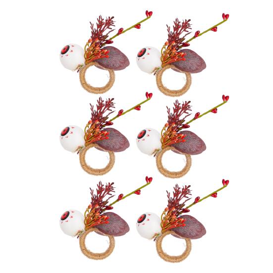Halloween Napkin Ring Pumpkin Eyeball Spider Skull Napkin Holder for Dinner Table