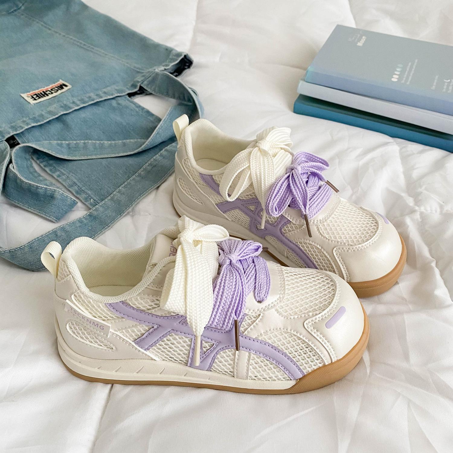 

Женские кроссовки для тренировок на толстой подошве, новые популярные летние дышащие кроссовки-сетка, повседневные спортивные кроссовки «папины кроссовки» в стиле Форреста Гампа 2025 года 40 фиолетовый