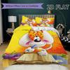 Diddl Pattern Bedding Uilt Set Uilt Cover Pillowcase Home Decoration Birthday Gift (1 * Duvet Cover + 2 * Pillowcase  Without Core)