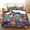 Graffiti Duvet Cover Set Cute Hip Hop Style Polyester Comforter Cover With Pillowcase Queen Full Size For Kid Teen Bedding Set