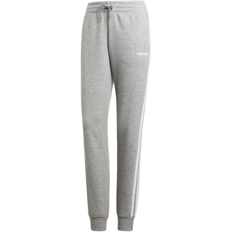 Adidas Essentials 3-Stripes Joggers Letter Print Drawstring Cuffed Casual Pants Women Joggers Gray EI0710