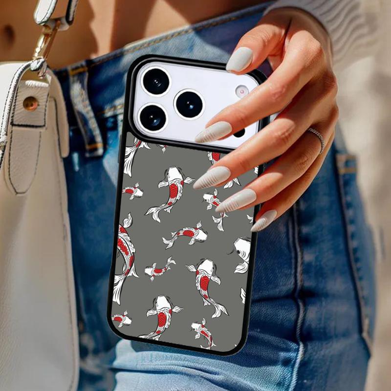 Koi Carp Fish Phone Case For iPhone 17 Air 14 15 13 12 Max Cover For Apple 14 15 16 16e 11 Pro Max Plus