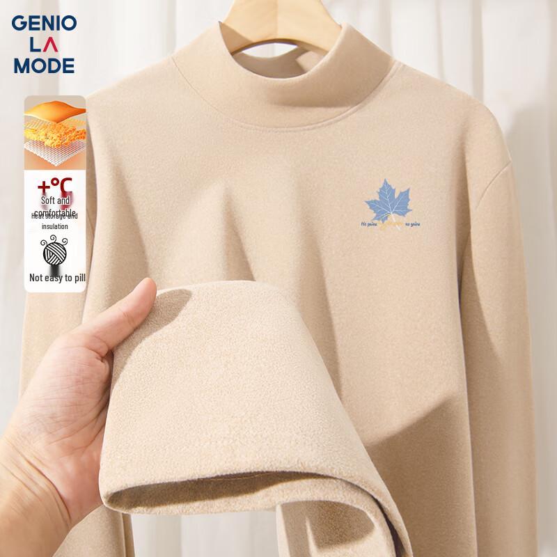 GENIOLAMODE Men s Winter Double-Sided Fleece Thermal Mock Neck T-Shirt 2XL