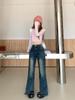 Women's High-Waisted Retro Micro-Flared Jeans - Stretch Slimming Fit for Spring & Autumn