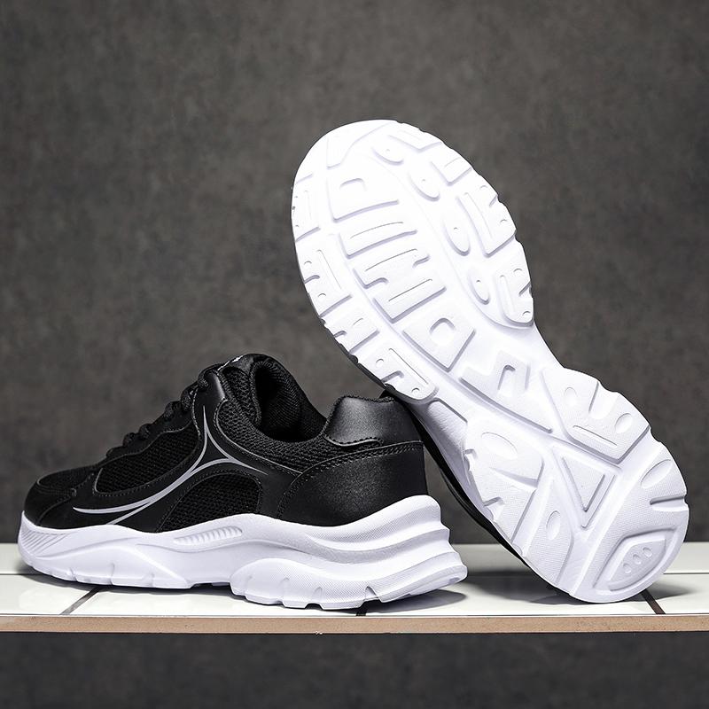 Zapatillas de tenis para hombre, zapatillas deportivas ligeras para estudiantes, zapatillas para correr con suela acolchada, zapatillas deportivas informales para caminar y trotar en color negro