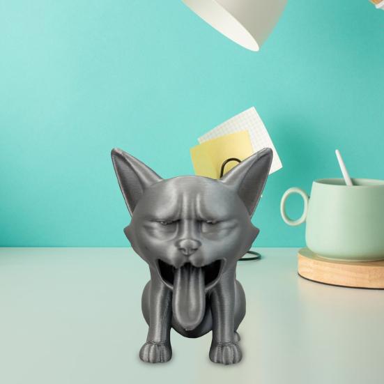 3D Printed Vomit Cat Figurine Plastic Kitten Statue Animal Sculpture