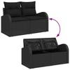 Garden Sofa Set with Storage 7 pcs Black Poly Rattan
