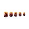 Glue Self Press On Fire Full Cover Nail Art Decorations Fake Nail Tips Manicure Short False Nails