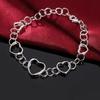 1pcs Nice   Copper heart Bracelets for woman men lady luxury Fashion Party Wedding Jewelry Christmas Gifts 20CM