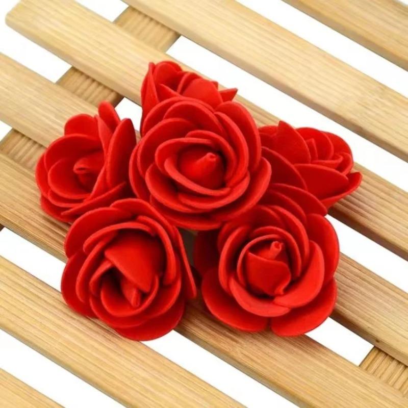 50~200 Stück Künstliche Rosenköpfe Schaumstoff Künstliche Blumen für Rosenbär Valentinstagsgeschenk Hochzeit Handgemacht DIY Blumendekorationen