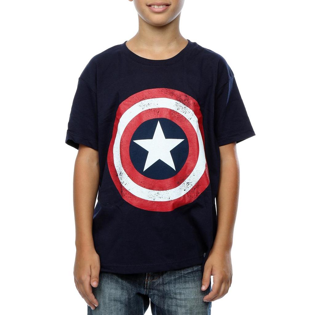 Captain America Boys Distressed Shield T-Shirt