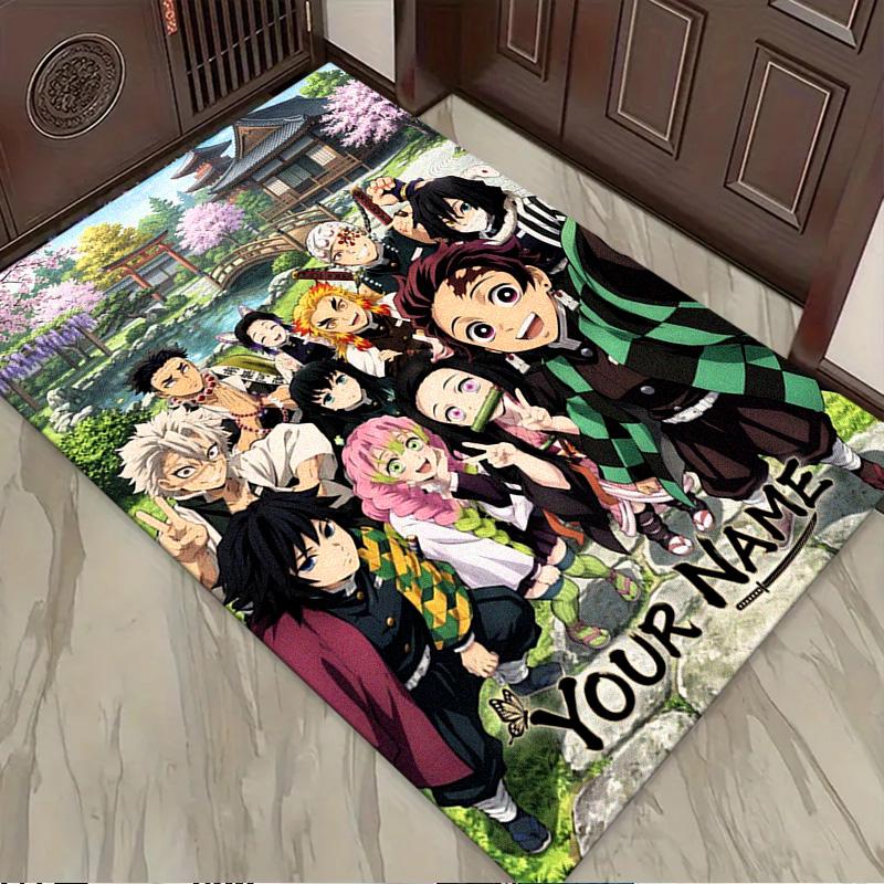 Name Custom Demon Slayer Carpet Rug for Living Room Bedroom Home Sofa Decoration,Kids play Non-slip Floor Mat