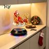 Small Christmas Decoration for Desk Floating Santa Sleigh, Magnetic Levitation Santa's Flying Sleigh Ornament, Creative Seasonal Room Decor