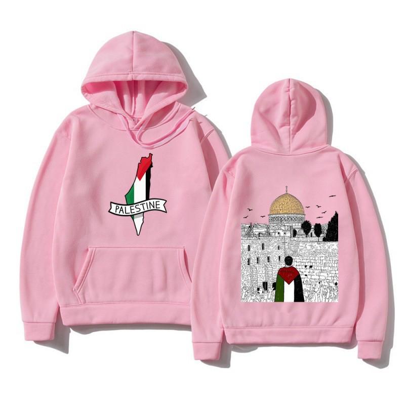 Palestine-Israel Themed Sports Hoodie - Men's Autumn/Winter Fleece Jacket