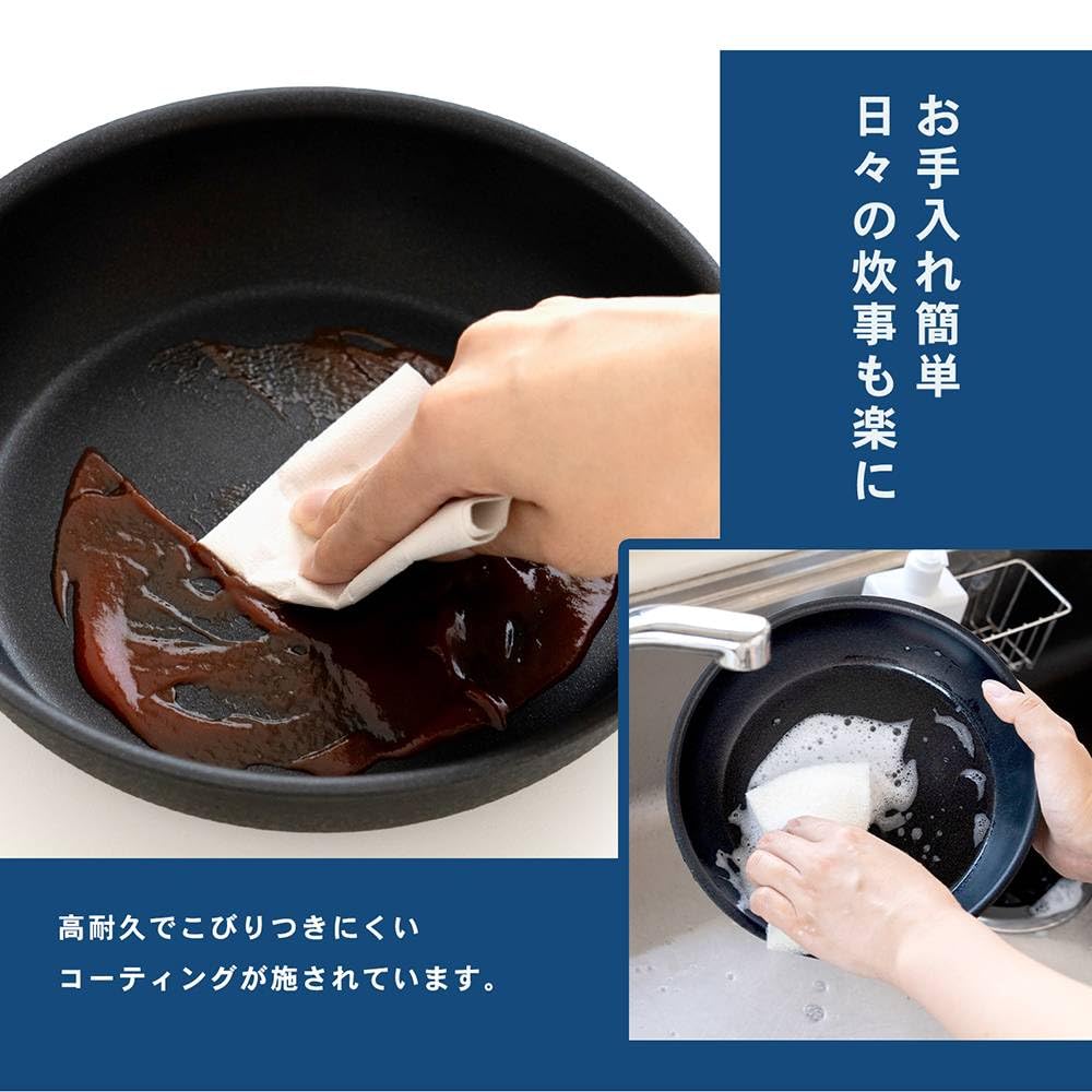 Konan Original LIFELEX Frying Pan with Removable Handle 5 Piece Compatible Set/IH IHS-N18F2026G18H