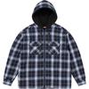 Lined Zip Up Hooded Flannel Shirt Navy