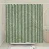 Green Plant Shower Curtain Palm Leaf Pattern Waterproof Polyester Bathroom Decor Bath Curtain Set