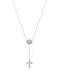 Reve Rv-Oval Cut W.Ston X Cross French Necklace