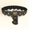 Y2k Cowgirl Waist Belt Wide Side PU Leather Waistbands Love Heart Patchwork Waist  Jeans Decor
