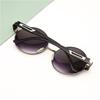 Round Retro Sunglasses Men'S Sunglasses Trendy Eyes Prince Glasses Personalized Sunshade Metal Frame Round Frame Black