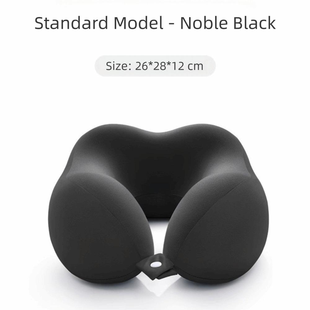 

Slow Rebound U-Shaped Neck Pillow Soft Material Machine-Washable Cover Travel Neck Pillow Portable Design Pouch Included чорний