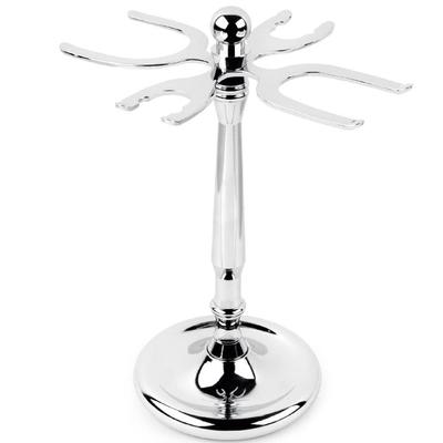 4 Prong Razor and Brush Stand Shaving Brush Holder Stand Tool Stainless Steel Shaving Brush Holder Shaving Accessories for Men