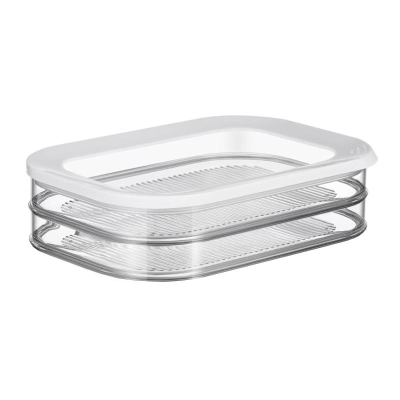 Prepared Food Frozen Meat Box Multi-layer Refrigerator Sealed Storage Box Bacon with Lid Food Storage Box Transparent Portioned Preservation Box