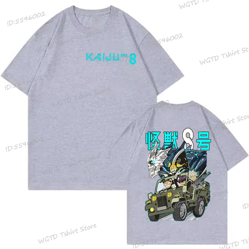 Men's Street Cool T-Shirt Tops Kaiju No 8 Fashion Casual Tops Anime Gift for Him Monster 8 Harajuku Streetwear Short Sleeve Tees