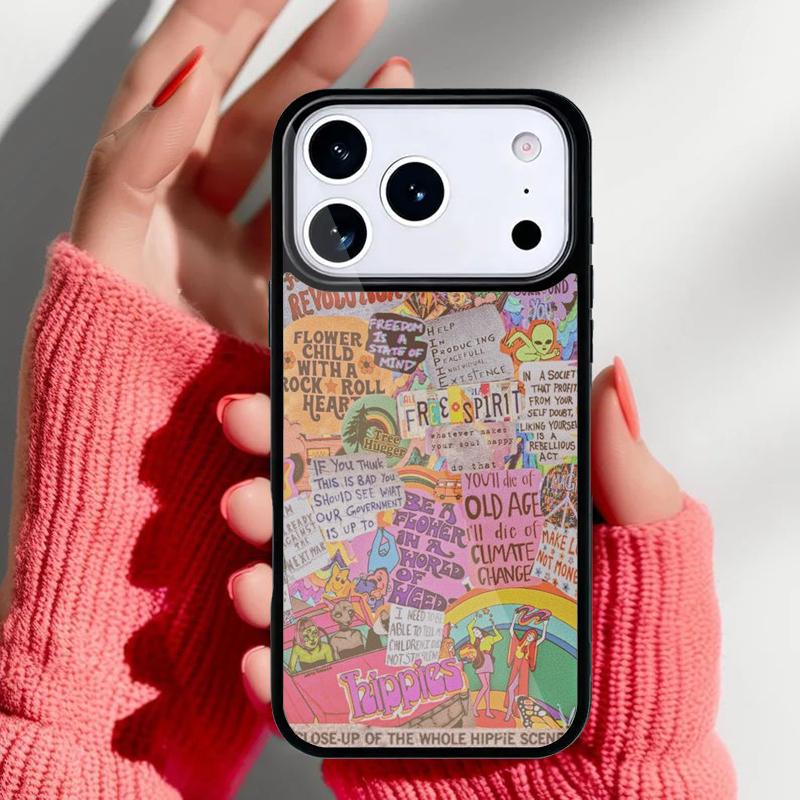 70s hippie Psychedelic floral flowers Phone Case for iPhone 17 16 15 14 13 Pro Max Back Cover for 12 11 Pro Coque