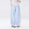Girl's Rivet Detail Curved Leg Cotton Casual Pants