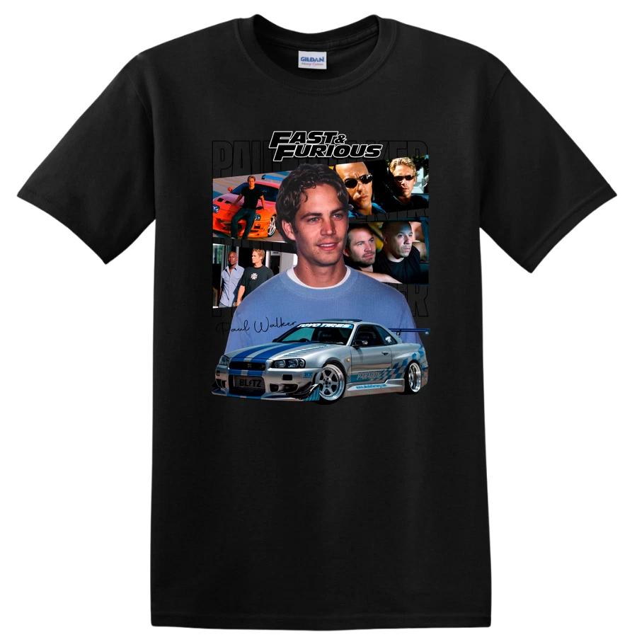 Fast Cars T Shirt Paul Walker Racing Movie Fans Graphic Tee Fun Design S